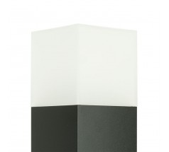 Ogrodowy Słupek na żarówkę Su-ma Cube Max 70 cm E27 kwadratowa czarna srebrna popielata