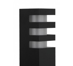 Ogrodowy Słupek na żarówkę Su-ma Rado 1 75cm E27 kwadratowy czarny srebrny popielaty
